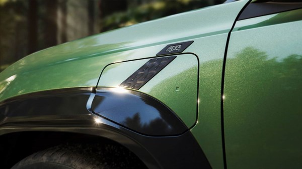  מבט מקרוב על פתח הטעינה של רכב קונספט רנו 4 Savane