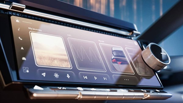 מבט מקרוב על מסך המולטימדיה ברכב קונספט רנו R Space Lab