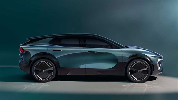 מבט פרופיל צד על רכב קונספט רנו Emblème