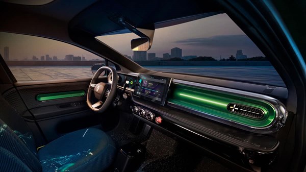 המושבים הקדמיים והדשבורד ברכב קונספט רנו טוויגו