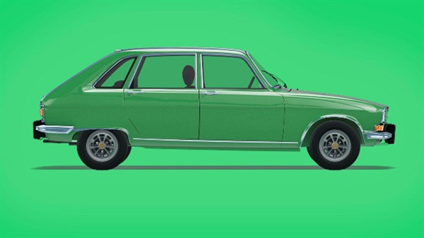 איור של דגם רנו 16 ירוק