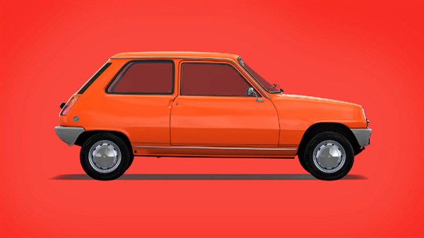 איור של רנו 5 אדומה