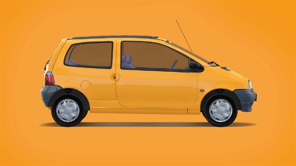 איור של דגם רנו טווינגו כתומה