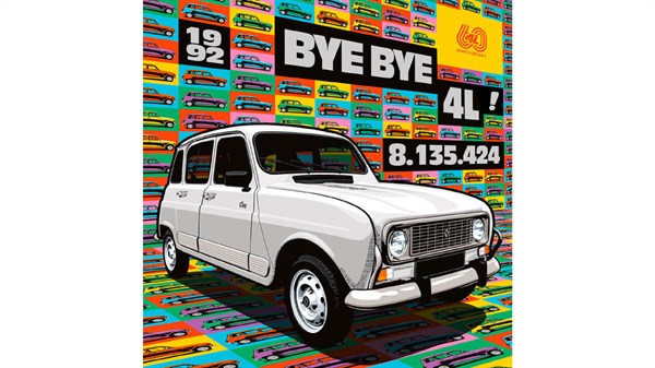 איור של האומן הצרפתי - Renault 4 Clan "Bye Bye" - 1992