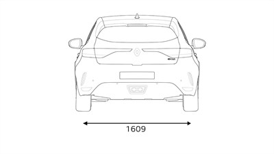 רנו מגאן RS תרשים מידות של הרכב מאחור